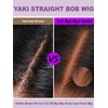 YIROO Yaki Straight Bob Wig Ombre Brown Human Hair Bye