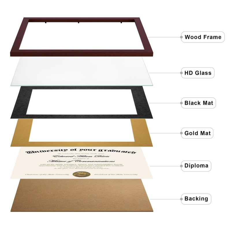 upsimples 11x14 Diploma Frame Certificate Degree Document Frame with High