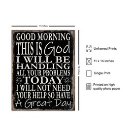 spiritual Home Decor LARGE 11x14 - Bible Verse Decoration - Christian Decor for Home - Inspirational Quote Wall Decor - Faith Wall Art - Jesus Wall Decor - Grateful Scripture Wall Decor - Gift for Men