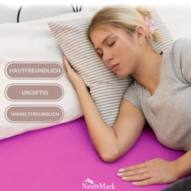 NatureMark Jersey Fitted Sheet, 100% Cotton in Many Sizes and Colours, Brand Quality, Oeko-Tex Standard 100, 180 x 200 cm / 200 x 200 cm, Pink