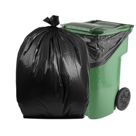 PlasticMill 100 Gallon Garbage Bags: Black, 2 Mil, 67x79, 10 Bags.