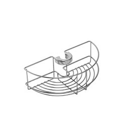 Croydex QM261041 Chrome Easy to Fit Riser Rail Basket Shower Storage, 5 Year Rust Free Guarantee, 8.5 x 26.5 x 13.5 cm