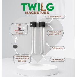 TWILG Magnetic Wall Hanging Plant Propagation Station - 4PC - Black Leather Wrapped Test Tube Vase Set, Modern Home and Office Decor, Hydroponic Plant Holder, Includes Wall Mount Magnets