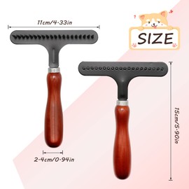 MDEOOSKY 2-in-1 Pet Grooming Tool and Carpet Rake, Handheld Rug Groomer for Matted & Dog Cat Hair Cleaner for Short Pile Rugs, Easy Clean (Black)