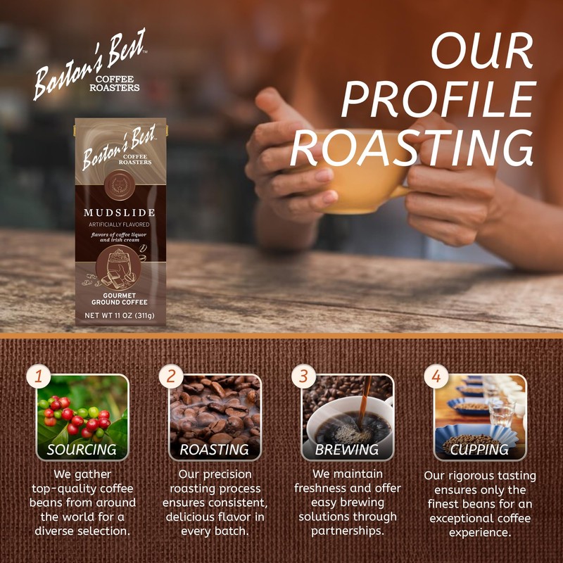Boston’s Best - Mud Slide Flavored Delicious Gourmet Coffee, Premium