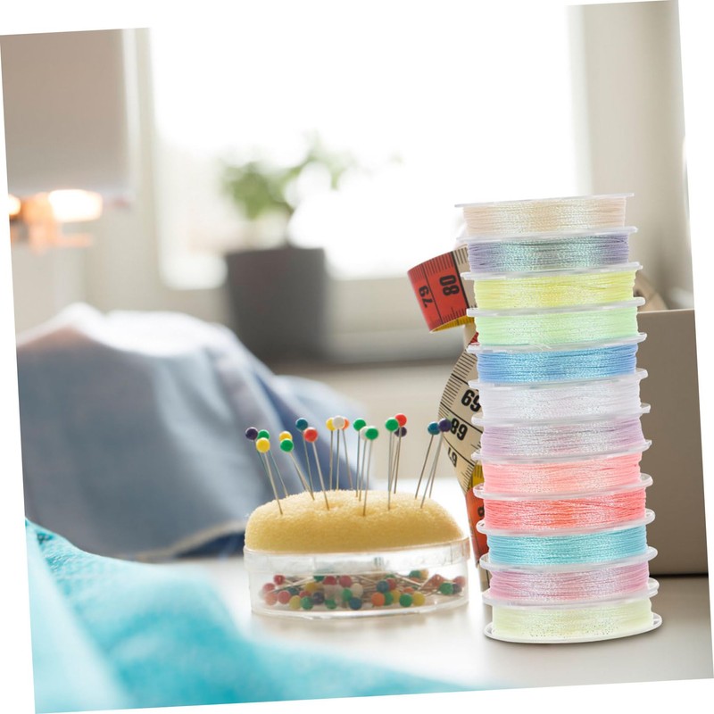 jojofuny 12 Rolls Luminous Embroidery Threads DIY Glowing Sewing Threads
