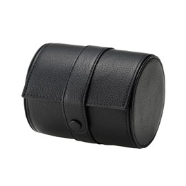 Miragro SL-SH-262 Shrink Leather Necktie Case for Men, Cylindrical Shape, Business Trips, Travel, Compact, Necktie Box, Portable, Storage, Leather, Gift, Gift, Father's Day), Black, Classic