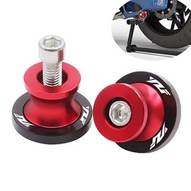 Motorcycle Swing Arm Sliders Spools 2pcs 6MM CNC Swing Arm Stand Screw for Yamaha YZF R1 R3 R6 R6S R25 R15 R125 600R (Red)