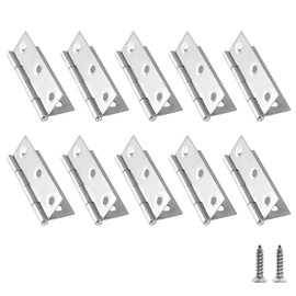 Biaungdo 10 Pack 2.5 Inch Butt Hinge, Stainless Steel Folding Butt Hinges, Cabinet Mini Hinges Small Box Hinges Door Hinge Rectangle