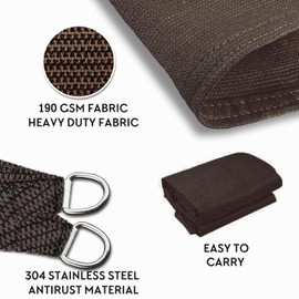 SHADEWIZ Custom Size 4' x 16' Brown Rectangle Sun Shade Sail Canopy Awning for Patio Backyard Lawn Garden Outdoor Activities Commercial Grade UV Block Mesh swz0810, We Can Make Custom Sizes