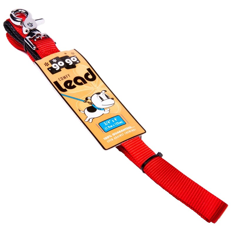 GoGo Pet Products 3/4-Inch Wide Comfy Nylon Dog Leash, 4-Feet