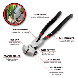 Performance Tool W1722 10-inch Fence & 8-inch Diagonal Pliers Set.