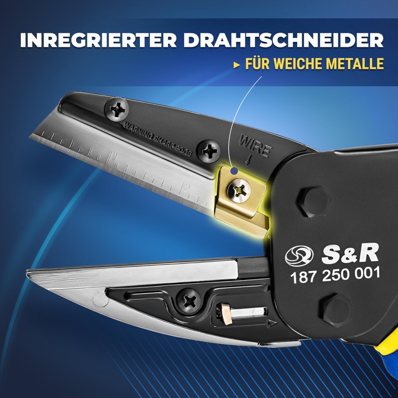 S&R Multifunctional Scissors 250 mm, Precision Cutter with 4 Extra