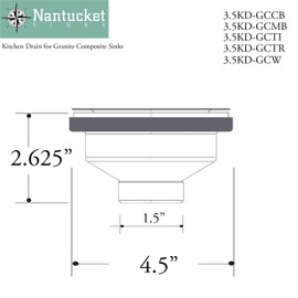 Nantucket 3.5KD-GCTR Basket Strainer Kitchen Drain For Granite Composite Sinks - Truffle