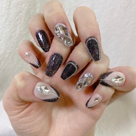 MunNail Chic Black Nail Tips - Lipstick / MunNail 시크블랙 네일팁 - 립스틱