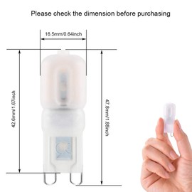 HUAMu G9 LED Warm White 3000 K, G9 LED Bulb, 3 W Replacement 30 W Halogen Bulb, 250 Lumens, 360 Degree Angle, No Flickering, Not Dimmable, for Chandelier Interior Decoration, Pack of 6