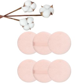 Loopunk Powder Puff 2.2 inches (5.5 cm) Diameter Mini Round 6 Piece Refill Puff Soft Material Face Powder Puff Disposable Large Capacity Puff Makeup Makeup Puff for Powder Makeup Tool (Flesh Color)