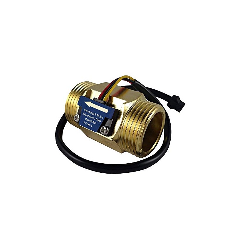 SENSTREE G1" Male Thread Brass Water Flow Sensor, Hall Effect
