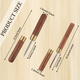 MCSDFN 2 Sizes Stainless Steel Ice Picks with Safety Cover, Non-Slip Wooden Handle Ice Breaker Tool for Kitchen, Bars, Bartender, Camping, Restaurant, Tea Knife, Pearwood