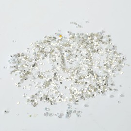 Irregular Crushed Diamonds Nail Rhinestones Colorful Crystal Gravel Stones Nail Gems and Charms Mini Beads Pearl for Nails 3D Nail Charms Nail Jewels for Nail Art Supplies Nail Decorations (White)