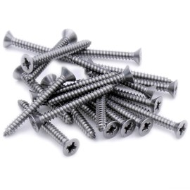 No.8 x 0.875 (4.2mm x 22mm) Pozi Countersunk Self-Tapping Screw - Stainless Steel (A2) (Pack of 20)