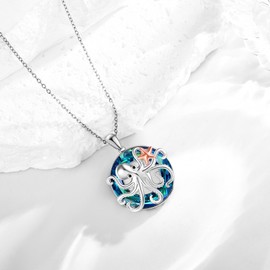 JERWLI Octopus Necklace for Women 925 Sterling Sliver Crystal Ocean Octopus Pendant Necklace Beach Octopus Jewelry Gifts for Women Lover, Medium, Sterling Silver, No Gemstone