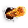 HOSTK Wall Art 3D Basketball Wall Sticker, Removable Cracked Wall