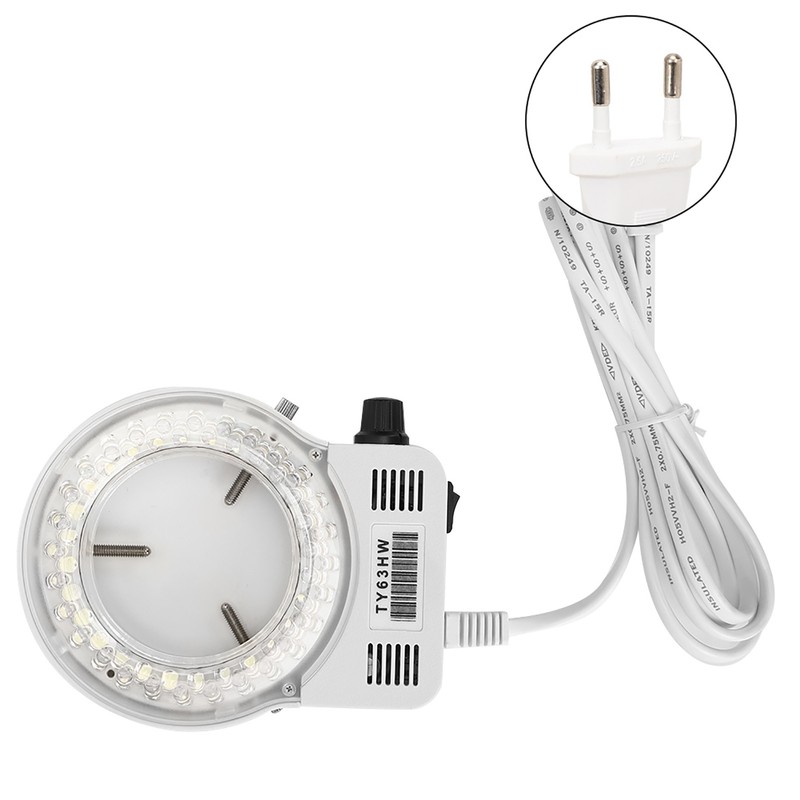 Microscope Camera Adjustable Dimmable LED Ring Light Source Lamp for