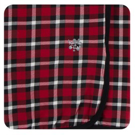 KicKee Pants Print Swaddle Blankets, Made from Viscose from Bamboo Fabric Making it a Silky Soft Baby Blanket, Security Blanket, Dreamy Swaddle Wrap (Crimson 2020 Holiday Plaid - One Size)