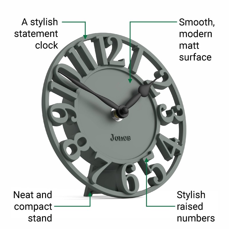 Jones Clocks® Ealing desk clock | Mini skeleton clock |