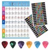 AXPTECH Guitar Fretboard Stickers, With Guitar Chord Chart,Color Coded Note