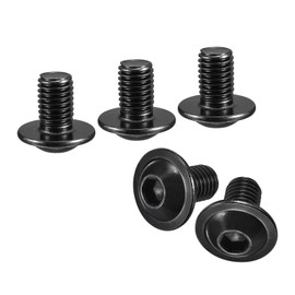 sourcing map Flanged Button Head Socket Cap Screws, 25 Pcs M10x16mm - 304 Stainless Steel Socket Drive Fasteners Bolts, Fully Thread Machine Screws for Furniture Installation (Black)