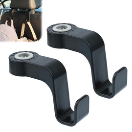 Amooca Car Seat Hooks Anti-Drop Headrest Storage Hanger Universal Fit Automotive Organizer for Purse Bag Coat 2 Pack