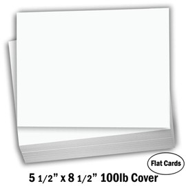 Hamilco White Cardstock Thick Paper - Blank Index Flash Note & Post Cards - Greeting Invitations Stationary 5 1/2 X 8 1/2" Heavy Weight 100 lb Card Stock for Printer - 100 pack