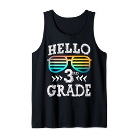 Hello 3rd Grade Back To School Third Grade Squad Sunglasses Tank Top