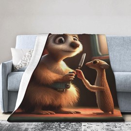 E-RIDES 100x125CM Ferret Blanket Throw, Animal Blanket, Soft & Cozy for Adults & Kids, Unique Birthday Gift Blanket, Perfect Home Decor Blanket, Ideal for Couch, Bed, Office, Travel, All Seasons