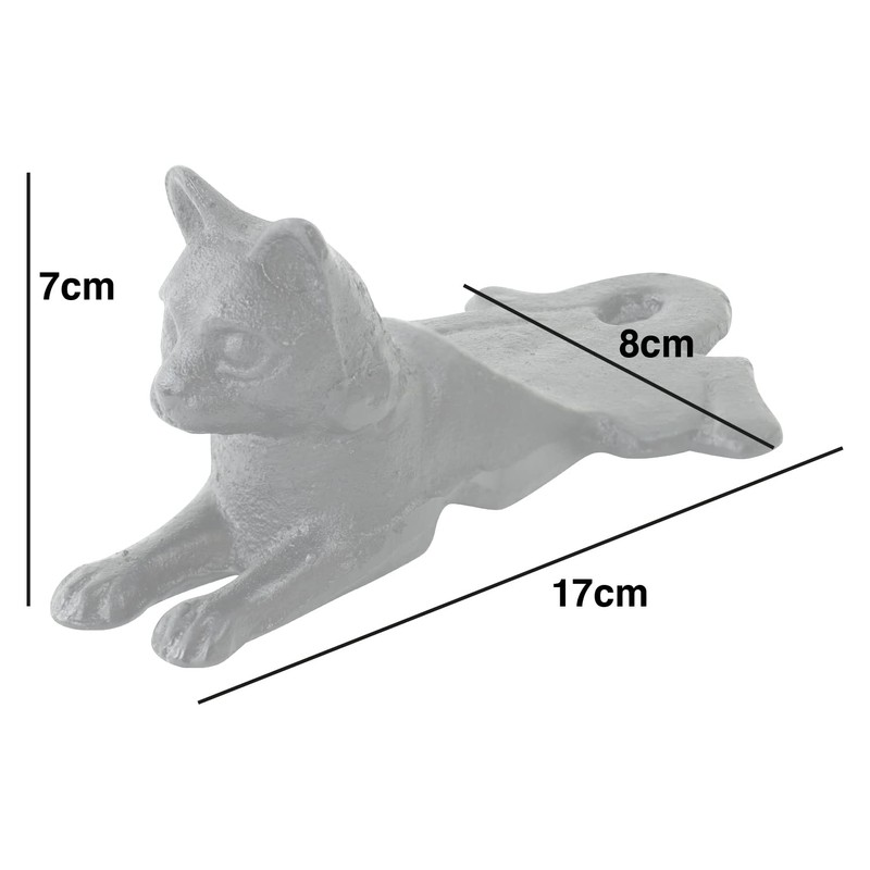 Woodside Heavy Duty Cast Iron Decorative Cat Door Wedge Stop,
