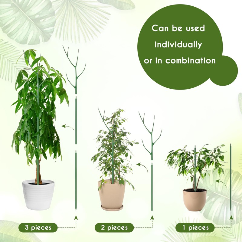 Cinnvoice 12 Pack 39.37" Stackable Plant Support Stakes Plant Support