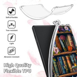 HEAKIERG Clear Case for Remarkable Paper Pro Tablet 11.8 Inch 2024 Released, Transparent TPU Silicone Protective Shell Shockproof Case for Remarkable Paper Pro 2024, Flower Book