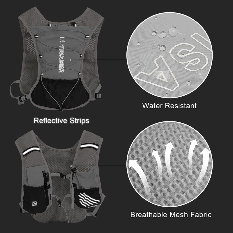 Outplea Hydration Vest Pack with 2L Water Bladder, Lightweight Reflective