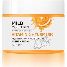 Turmeric and Vitamin C Face Night Cream, Hydrating for Radiant-Looking Skin