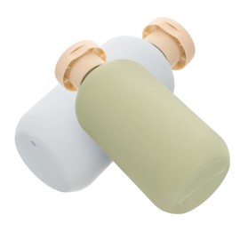 Baluue 2pcs Travel Avocado Shampoo and Conditioner Bottles Refillable Squeeze Tubes Portable Toiletry Containers