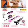 URASISTO Pink Household Tool Set with 3.6V USB Electric Screwdriver,