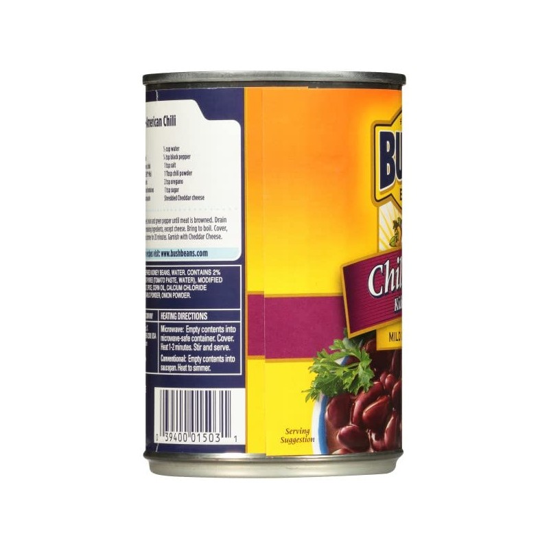 Bush Best Chili Bean Mild Kidney, 16 Ounce (Pack of