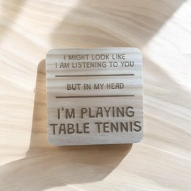 Ashton and Finch Funny Table Tennis Coaster Laser Engraved Gift Wooden