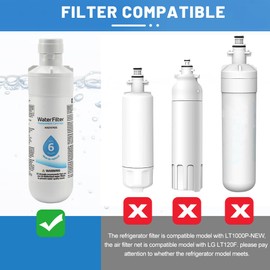 Wasserfilter für Kühlschrank, Wasserfilter und Luftfilter für Kühlschrank, Geruchsfilter für Kühlschrank, Ersatzteil für Luftnetz, Ersatz für LG LT1000P (2 Stück)