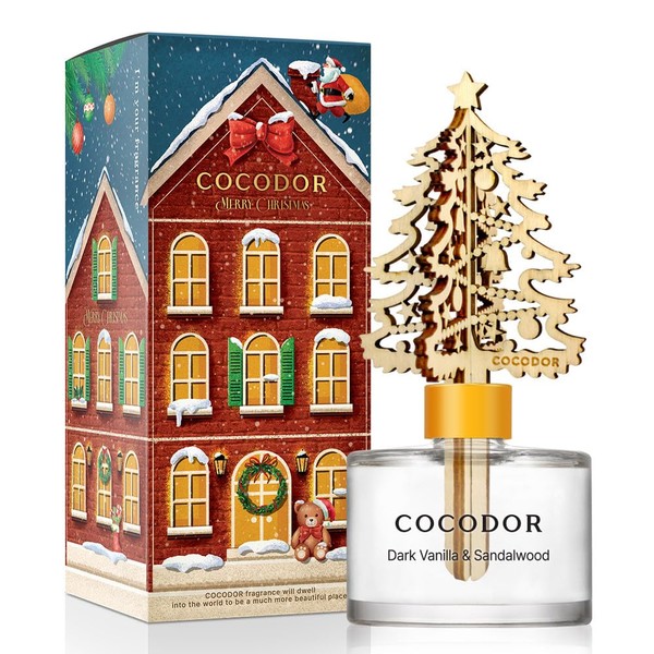 COCODOR Christmas White Tree Reed Diffuser/Dark Vanilla&Sandalwood/ 6.7oz / Scent