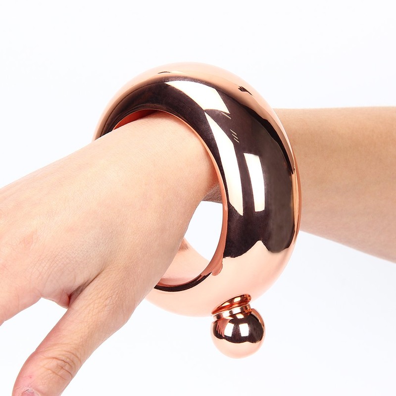 Mochiglory Bracelet Flask Hip 304 Stainless Steel 3.5 oz with