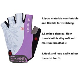 ROVOS Cycling Gloves Mountain Bike Gloves Biking Gloves for Men/Women 5MM Shock Absorbing Pads Half Finger Sports Bicycle Gloves-for Workout Motorcycle Gym Training Outdoor