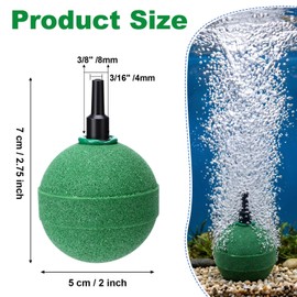 Reginary 20 Pcs Ball Air Stones 2 Inch for Fish Tank Aquarium Hydroponics Oxygen Bubble Diffuser Aerator Stones Bulk for Air Pump DWC Reservoir Pond Bucket and Aquatic Systems(Green)